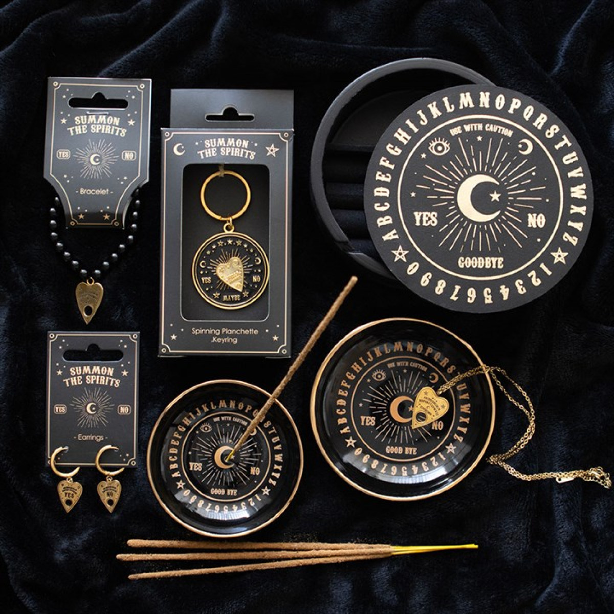 Spinning 'Summon the Spirits' Planchette Keyring