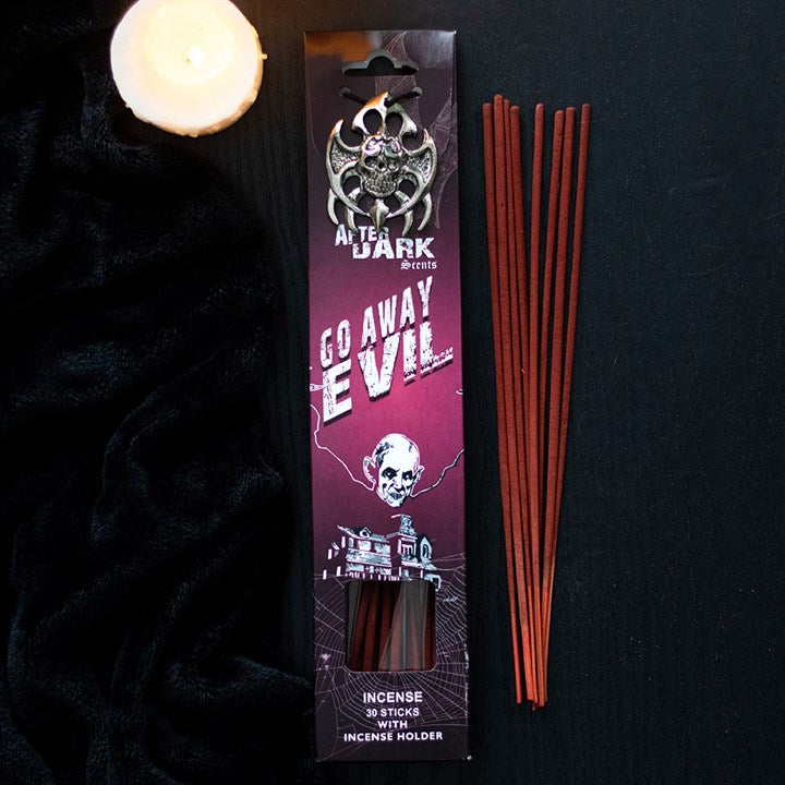 'Go Away Evil' Incense Sticks with Holder ~ Gift Set