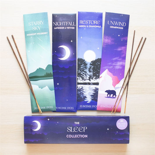 The Sleep Collection - a gift set of 4 incense sticks with fragrances blended to aid calm and sleep. 