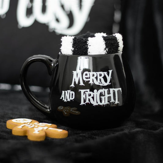 'Merry and Fright' Mug and Socks Gift Set