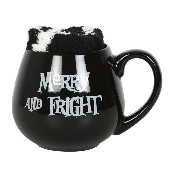 'Merry and Fright' Mug and Socks Gift Set