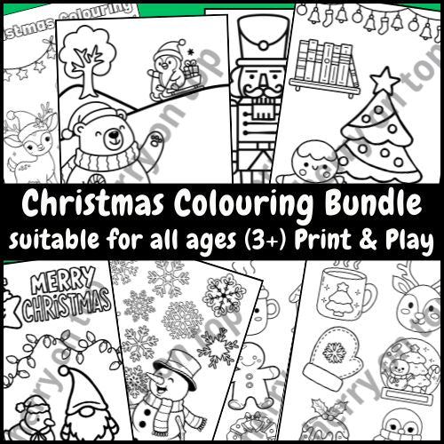 Christmas Colouring Sheets Bundle I 20+ Colouring Sheets I Print & Colouring