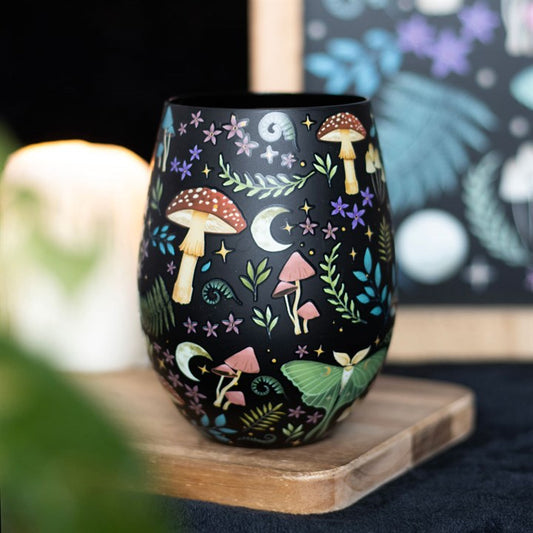 'Dark Forest' Print Stemless Glass