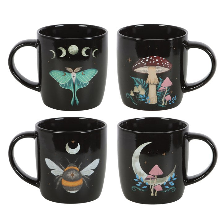 'Dark Forest' Mugs ~ Set of 4
