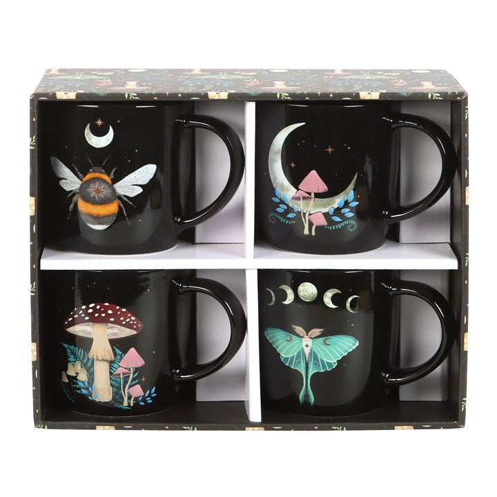 'Dark Forest' Mugs ~ Set of 4