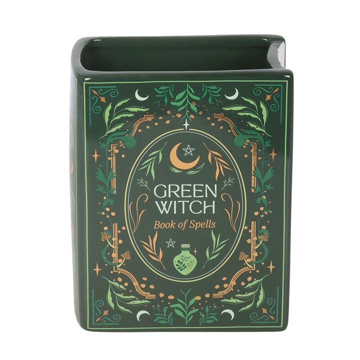 Green Witch Book Vase
