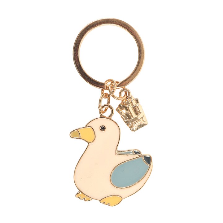 'Happier than a Seagull with a Chip' Keyring