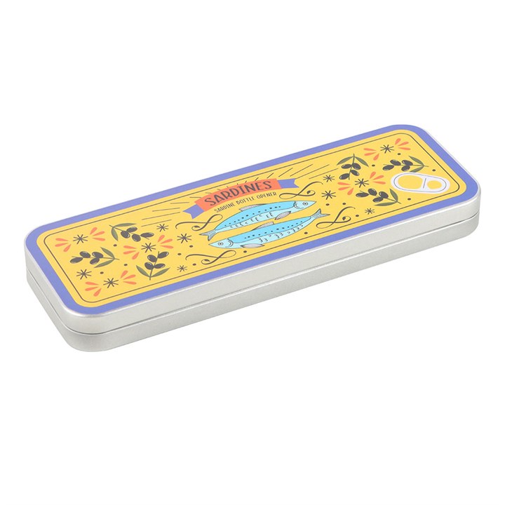 sardine tin storage case for metal fish-shaped bottle opener 