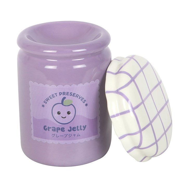 Ceramic kawaii style grape jelly shaped wax melter and oil burner.
