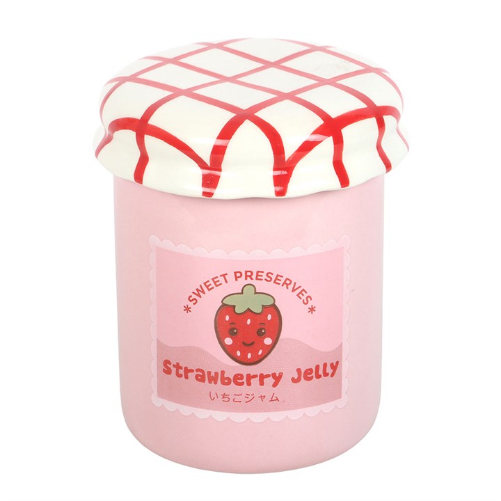 Kawaii style strawberry jelly jar shaped wax melter and oil burner.