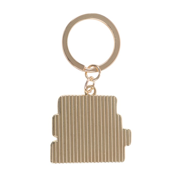 Adorable enamel keychain which is designed like a stack of spell and ghost story books. Reverse view.