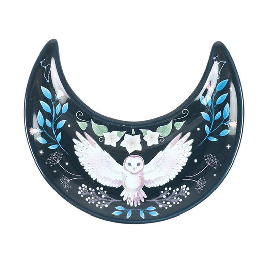 'Midnight Owl' Crescent Moon Trinket Dish