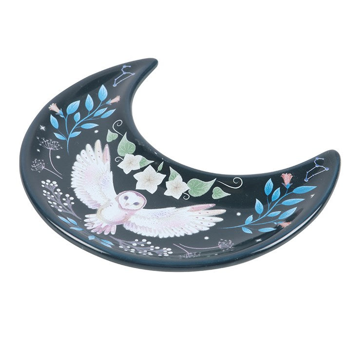 'Midnight Owl' Crescent Moon Trinket Dish