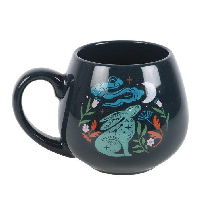 'Midnight Hare' Rounded Mug