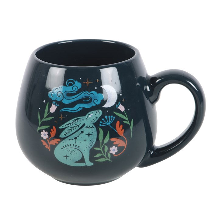 'Midnight Hare' Rounded Mug