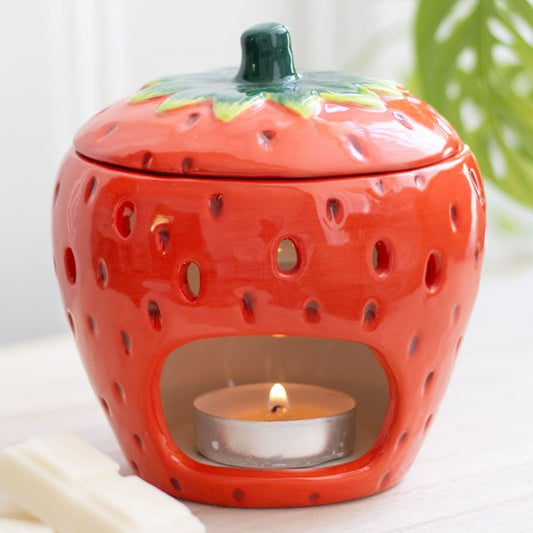 Strawberry shaped ceramic wax melter and oil burner.