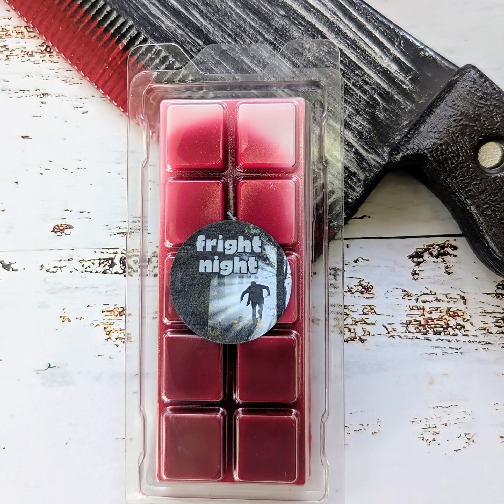 Fright Night coconut wax melt. Blood red and white ombre snap bar.