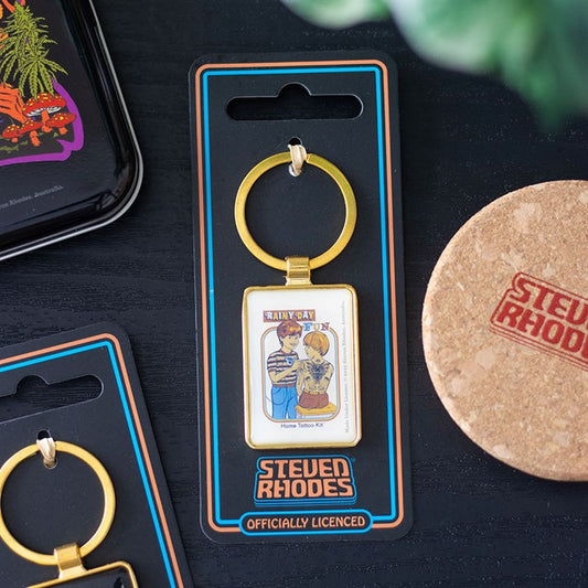 'Rainy Day Fun' Keyring ~ Steven Rhodes