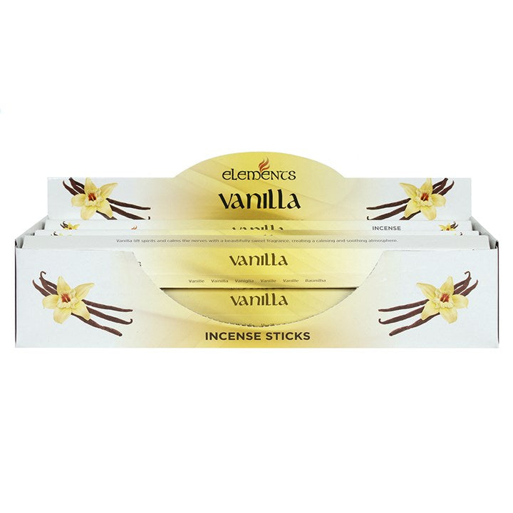Elements Vanilla Incense Sticks ~ 6 pack