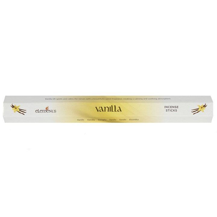 Elements Vanilla Incense Sticks ~ 6 pack
