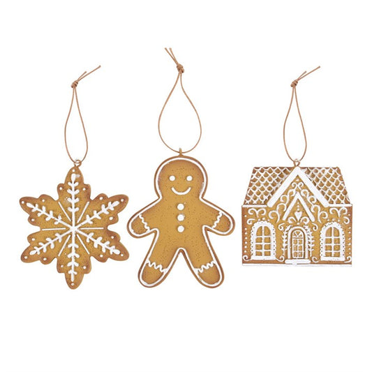 'Traditional Gingerbread' Decorations - Set of 3