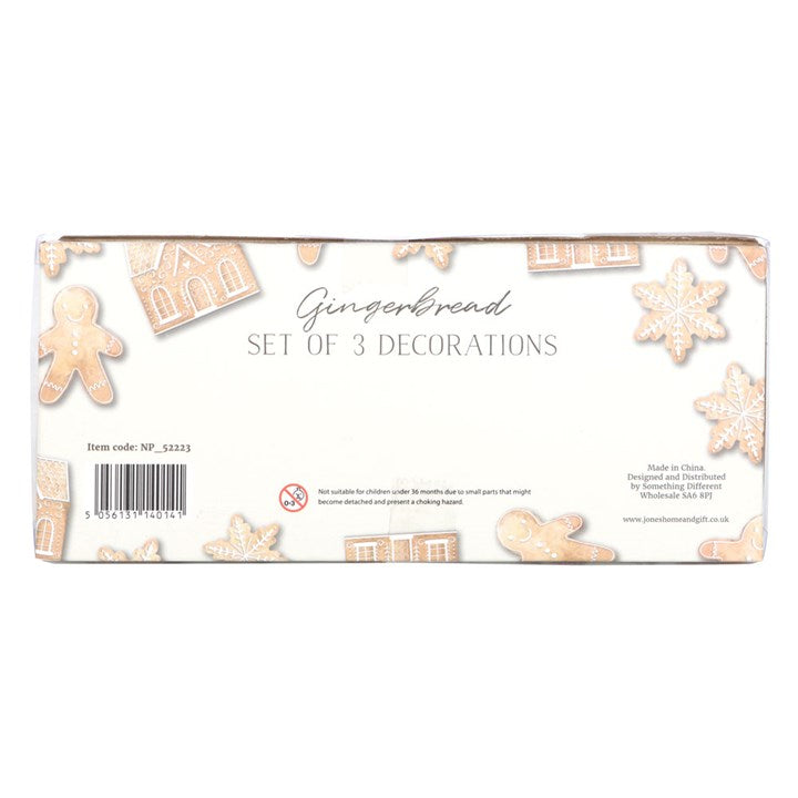 'Traditional Gingerbread' Decorations - Set of 3