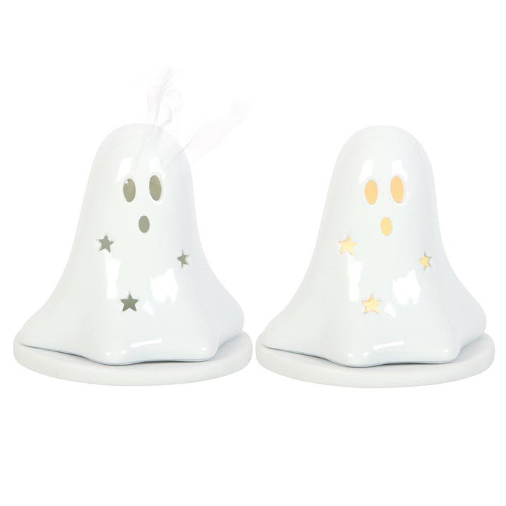Ceramic Ghost Incense Cone Holder I Tea Light Holder