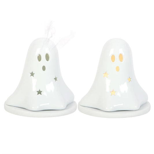 Ceramic Ghost Incense Cone Holder I Tea Light Holder