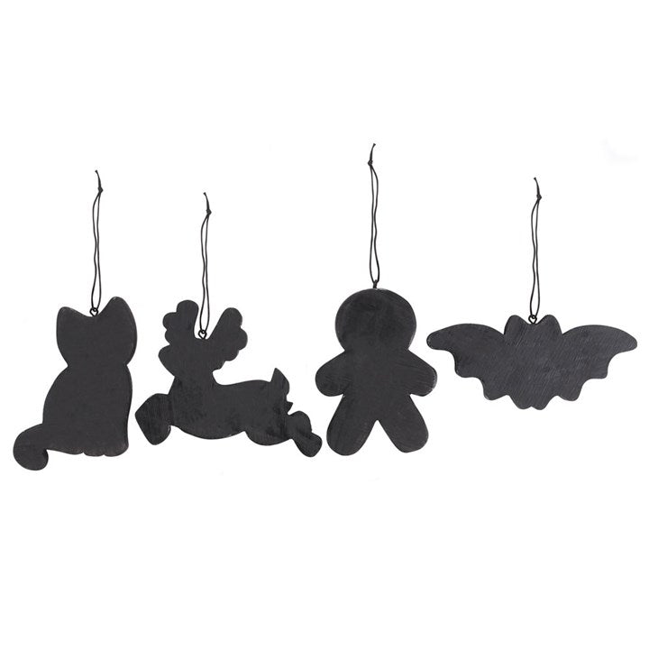 Black 'Creepy Skeleton' Cookie Decorations ~ Set of 4