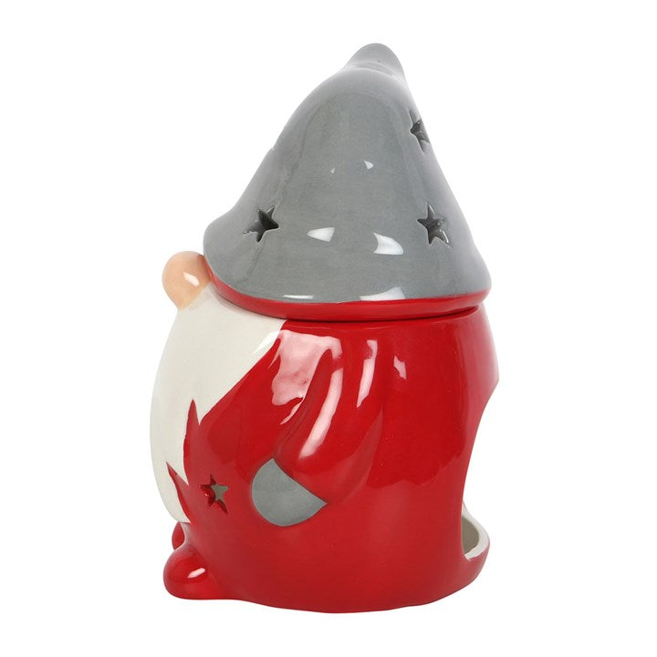 Festive Red and Grey Gonk Ceramic Wax Melter I Oil Burner