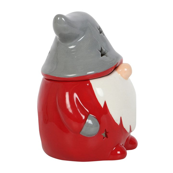 Festive Red and Grey Gonk Ceramic Wax Melter I Oil Burner