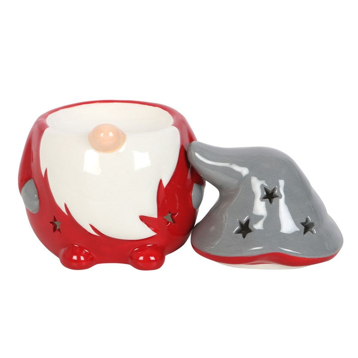 Festive Red and Grey Gonk Ceramic Wax Melter I Oil Burner