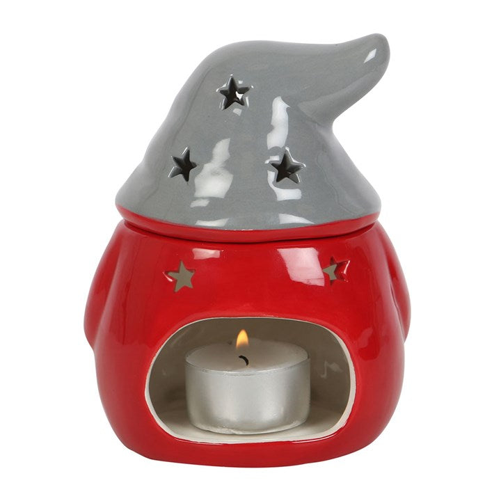 Festive Red and Grey Gonk Ceramic Wax Melter I Oil Burner