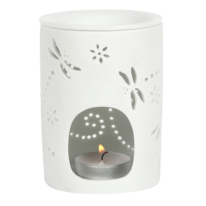 Cut Out Dragonfly Ceramic Wax Melter I Oil Burner