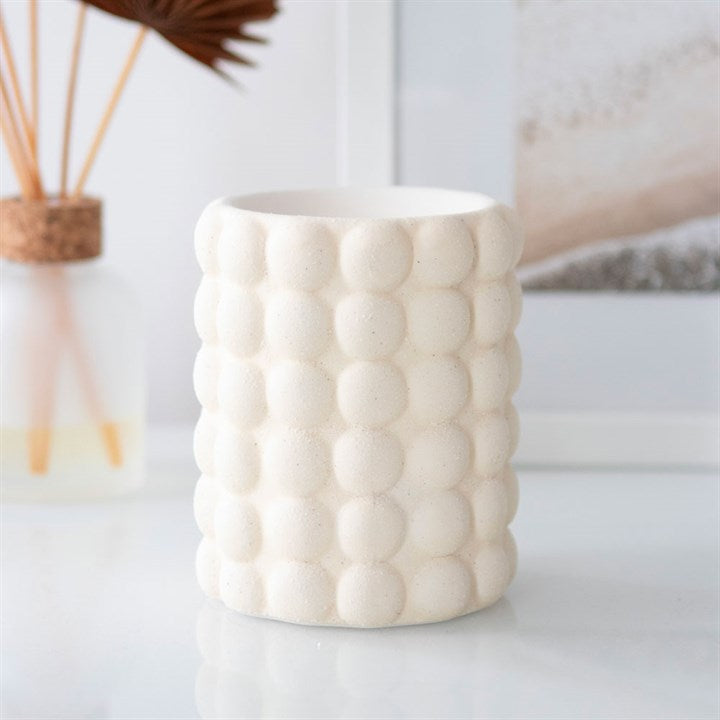 Cream Speckled Bubble Ceramic Wax Melter I Oil Burner
