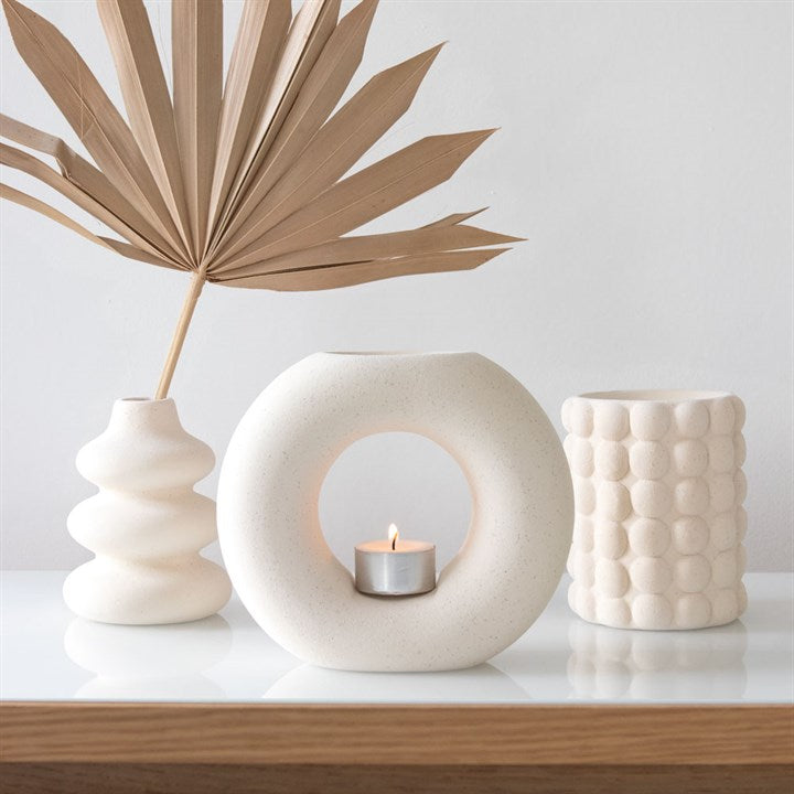 Cream Speckled Bubble Ceramic Wax Melter I Oil Burner