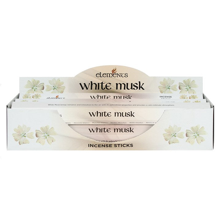 Elements White Musk Incense Sticks ~ 6 Packs
