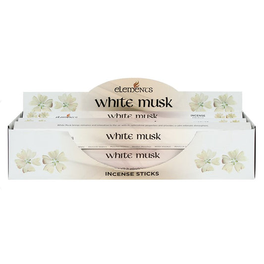 Elements White Musk Incense Sticks ~ 6 Packs