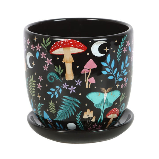 'Dark Forest' Plant Pot ~ with Saucer