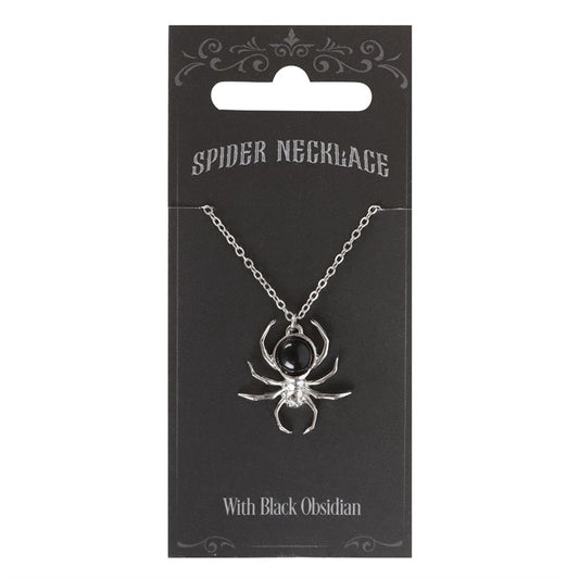 Black Obsidian 'Spider' Pendant Necklace
