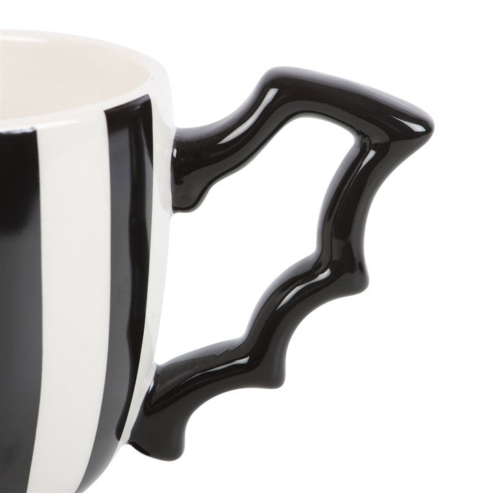Monochrome Striped 'Bat-Wing' Teacup