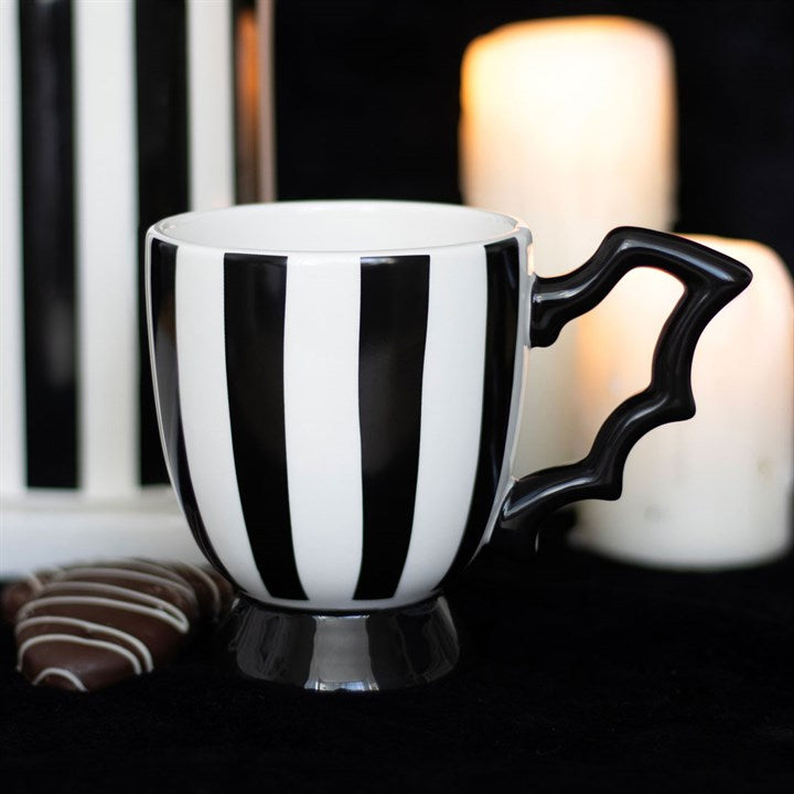 Monochrome Striped 'Bat-Wing' Teacup
