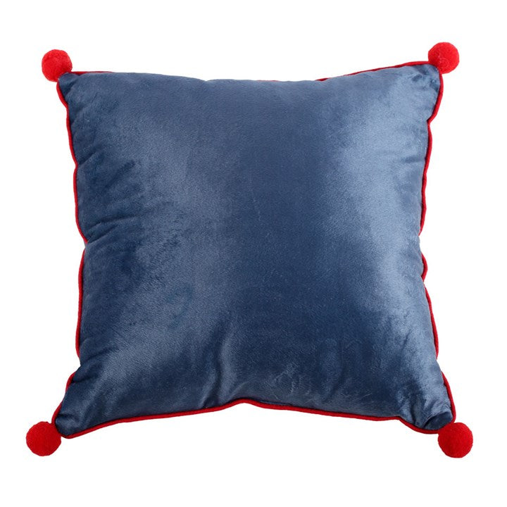 'Gnome Sweet Gnome' Print Cushion with Pom Poms