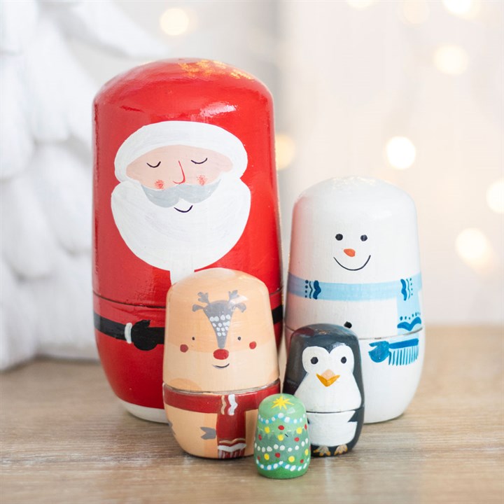 Stacking Christmas Characters Ornament - Set of 5