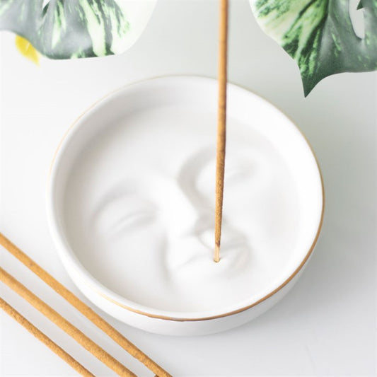 'Moon Face' Incense Dish for Sticks + Cones