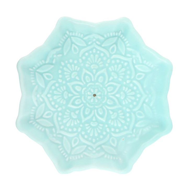 Blue Mandala Incense Dish for Sticks + Cones