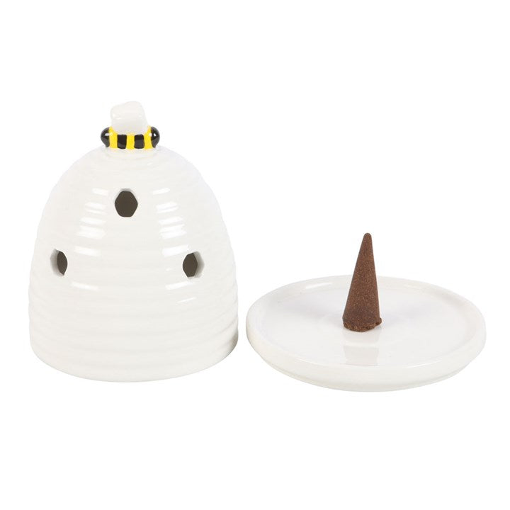 White Beehive Incense Cone Burner