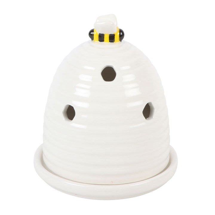 White Beehive Incense Cone Burner
