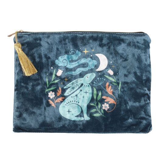'Midnight Hare' Velvet Makeup Bag