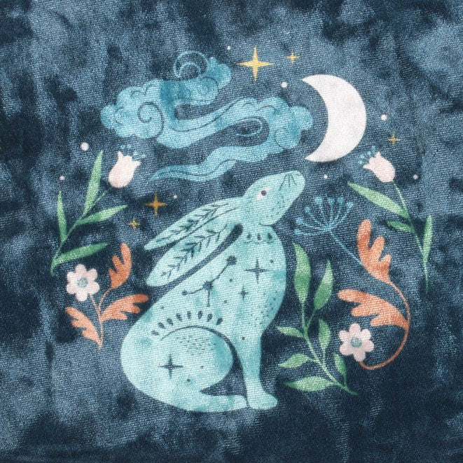 'Midnight Hare' Velvet Makeup Bag